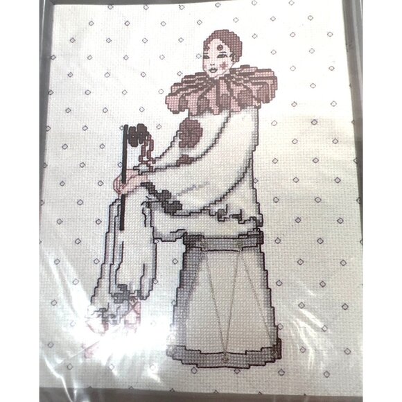 Romantic Mimes Counted Cross Stitch Kit #69-6 Sitting Mime - Picture 1 of 4